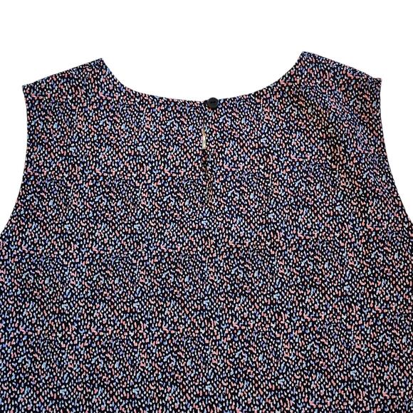 Notations Womens Pullover Career Top Size S Blue Pink Sleeveless Keyhole Blouse - Picture 10 of 11
